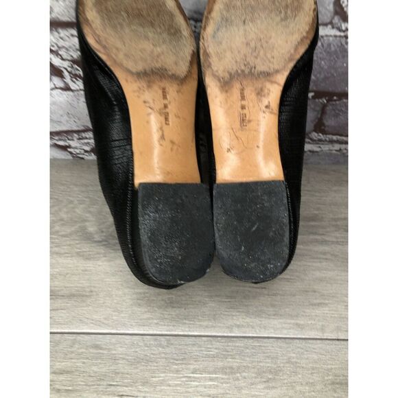Salvatore Ferragamo Black Leather Designer Block Heels Women’s Sz 7AAA US/37.5EU - Picture 8 of 16